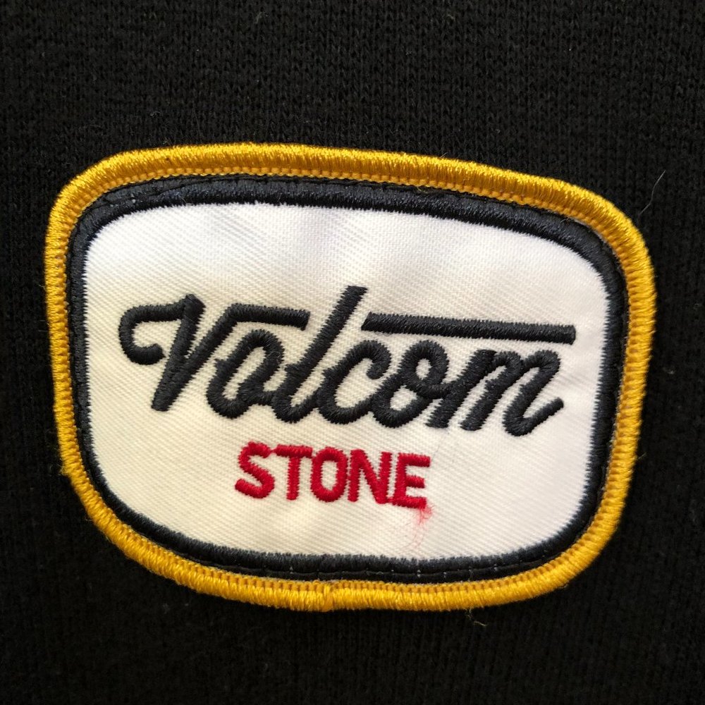 VOLCOM STONE HEAVY DUTY BLACK HOODED SWEATSHIRT
